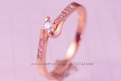 Золотое кольцо 585 с бриллиантом 0, 1 карат