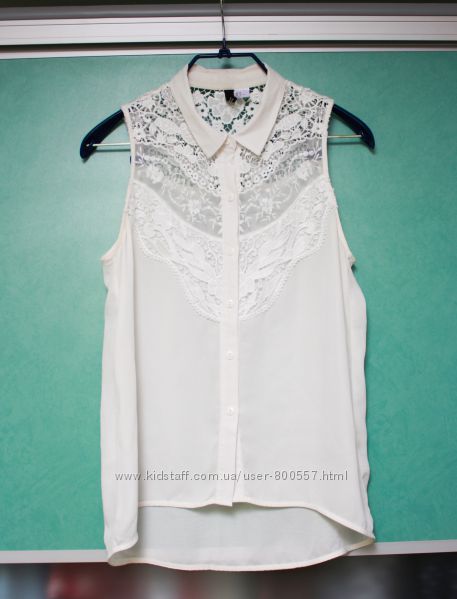 Блуза белая с кружевом H&M