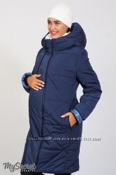Зимнее теплое пальто для беременных ANGIE, синее
