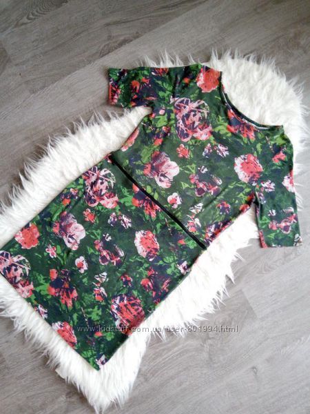 Сексуальное платье по фигуре в цветочный принт от topshop s, m