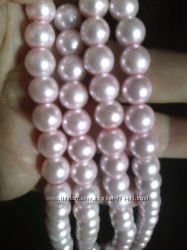 бусы слегка розовые длина 90 см 