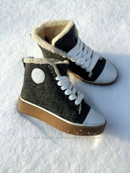 Зимние ботиночки в стиле кед войлок