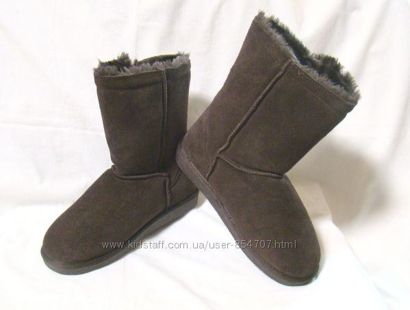 Сапоги женские зимние замшевые коричневые полусапожки угги Fat Face размер