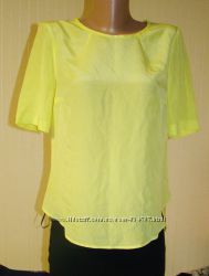 Блузка женская желтая шёлковая M&S Marks & Spencer размер 40 S, UK 8, EUR