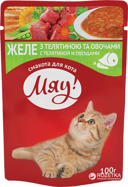 Корм для котов Мяу паучи 100г Ассортимент