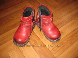 Кожаные ботинки демисезонные ортопедические  для девочки, размер 22