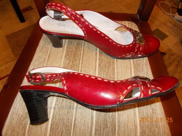 Красные кожаные туфли Львовской фабрики Geletio, 40 р.