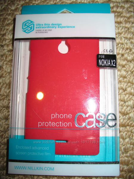 Защитный чехол бампер защитная пленка на экран Nillkin Nokia X2 Red красный