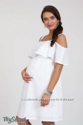 Хлопковый сарафан для беременных и кормящих, белый