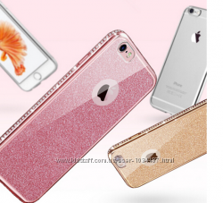 Двойной золотой, розовый, серебряный силиконовый чехол iphone 6 6s 