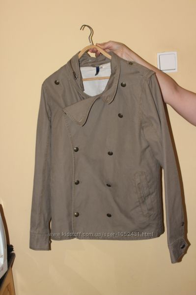 Стильный брендовый тренч куртка DIVIDED BY H&M M хаки косуха 