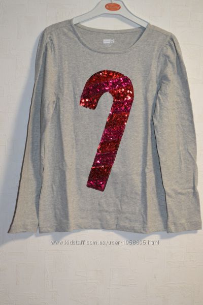 Реглан с паетками CRAZY8 на 10-12 лет, новогодний 