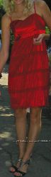 Красивое красное платье с болеро 48р