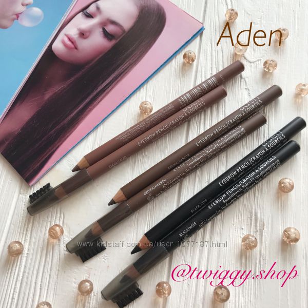 Водостойкие карандаши для бровей со щеточкой Aden cosmetics оригинал