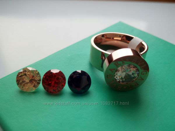 Женское кольцо Bvlgari булгари с сменными камнями