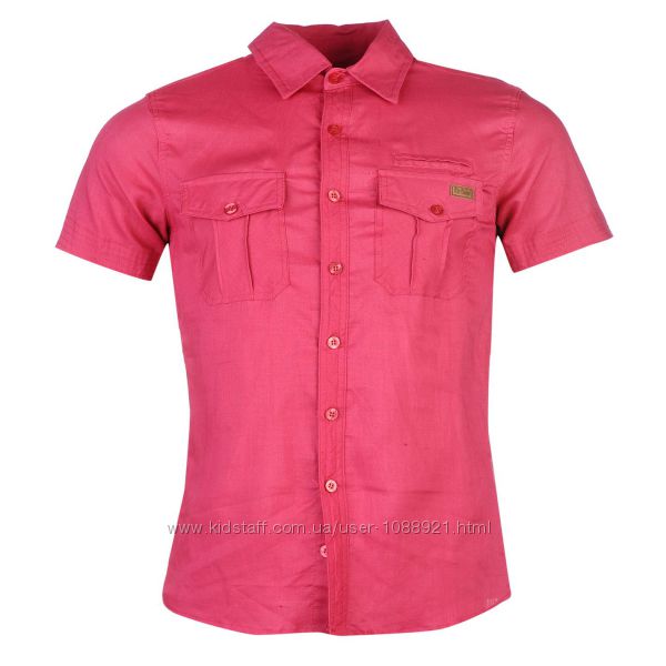 Рубашка мужская Lee Cooper Оригинал Лён Красный цвет 46р 165-170см