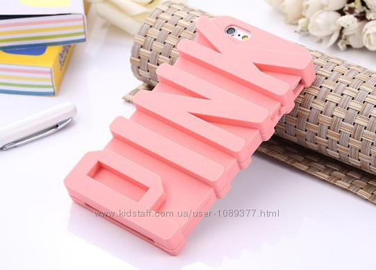 Силиконовый чехол  Pink для iphone 5 5S 5SE 6 6S Victorias Secret 3D
