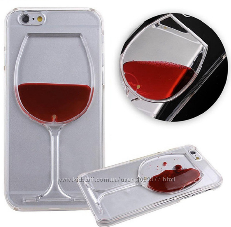 Прозрачная Накладка Бокал вина для iPhone  5 5S 6 6S 7 8 7pl 8pl X XS