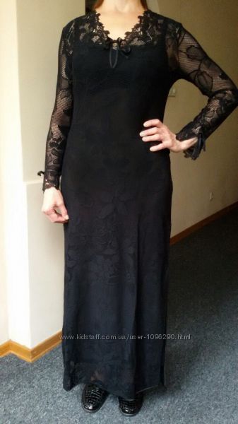 Marjolaine оригинальная новая чёрная ночнушка пеньюар домашнее платье