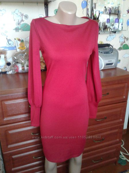 Stets красное роковое платье-миди 44-46р