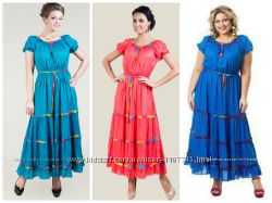 Платье  Indiano женское , летнее, макси в пол, хлопок 3 цвета, р. L 