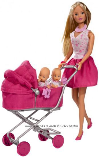 Кукла Штеффи с коляской и близнецами,  Simbа , Steffi Love Sunshine Twins