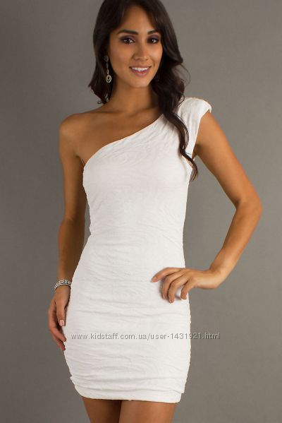 Приталенное белое платье бренд topshop