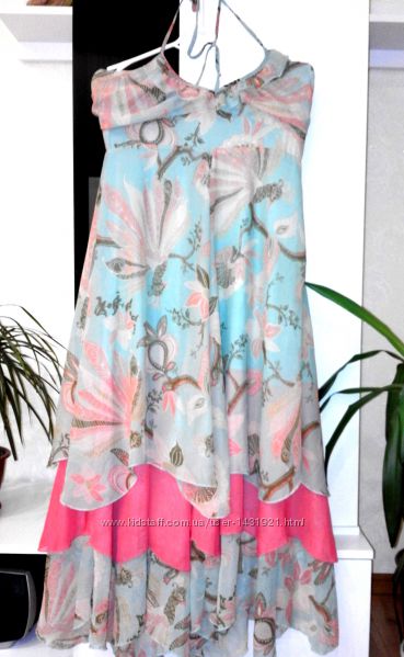 Очень красивое шифоновое платье сарафан с жарптицами