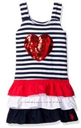 Платье с аппликацией сердца U. S. Polo Assn. США 2 и 3 года