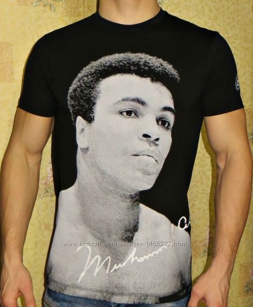 Мужская футболка Muhammad Ali принт 3D черная.