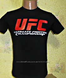 Подростковые спортивные футболки Reebok UFC  черная, электрик.