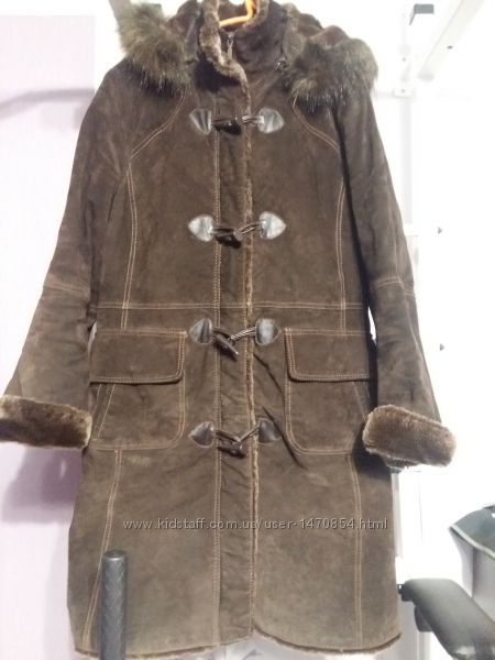 Замшевое пальто - дубленка 