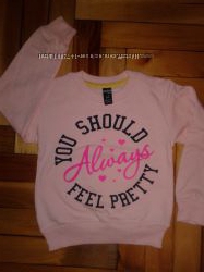 Батник, кофта, реглан с манжетом, для девочки 1-8 лет, 100 котон, 2х нитк