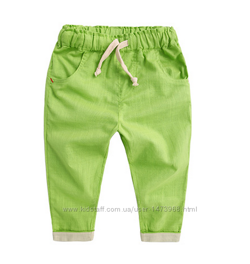 Детские брюки для девочек и мальчиков, хлопок, 80, 90, 100, 110, 120см Рост