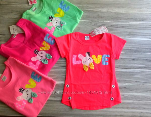 нарядные футболки для девочки Love зайчик