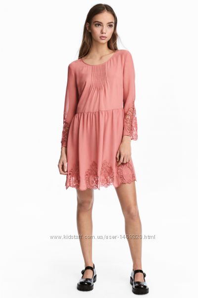Красивое розовое платье от h&m