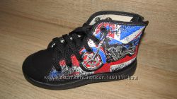 30 -35рКеды хайтопы кроссовки текстиль мальчику шнурки замочек Валди Waldi 