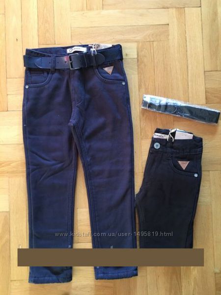 Коттоновые брюки на флисе для мальчиков 98-104 Венгрия