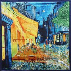 Женский Платок MOSI в стиле картины Ван Гога Вечернее кафе в Арле, шелк