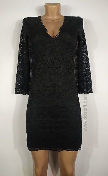 Черное кружевное, гипюровое платье h&m
