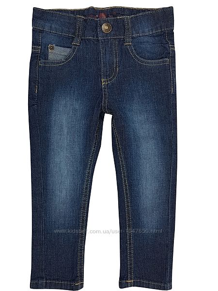 Стильные синие джинсы slim на мальчика 1 - 1,5 года, р. 86, Lupilu
