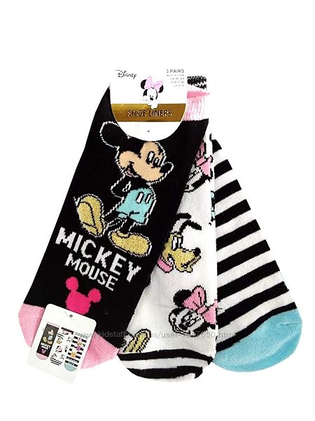 Разноцветные низкие носки на девочек комплектом, р 37 - 42, Disney/ Primark