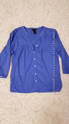 Блуза H&M, синя блуза, блуза з натуральної тканини