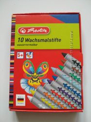 Германия Восковые мелки карандаши Herlitz 10 цветов водорастворимые УЦЕНКА