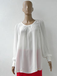 Оригінальна біла блуза з шифонової тканини 42-46 розміри -36-40 євророзміри