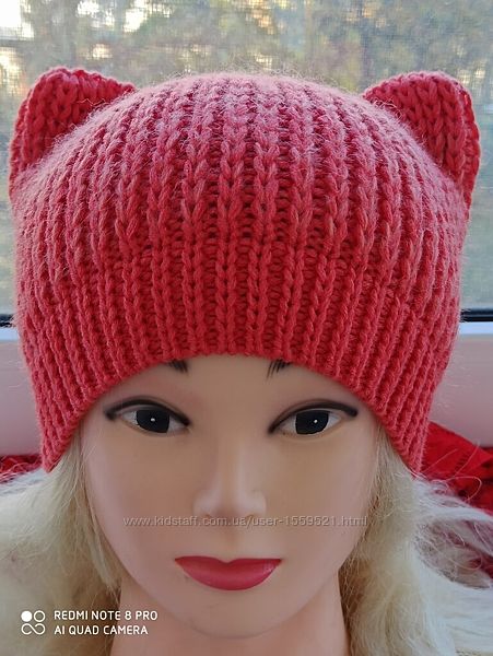 шапка з  вушками 10 кольорів