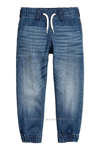 H&M джинсовые джоггеры штаны унисекс