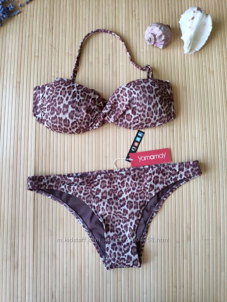 Купальник бандо халтер леопардовый принт yanamay sm