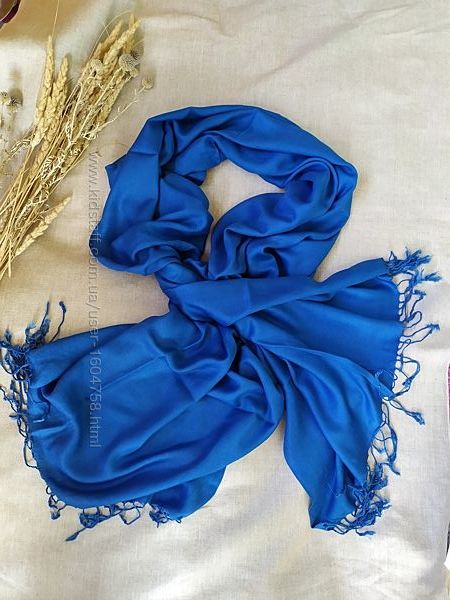 Широкий синий шарф палантин вискоза / хиджаб stressing wien 