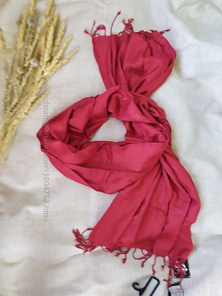Широкий шарф палантин Lifestyle темно красный/ марсала / винный / хиджаб
